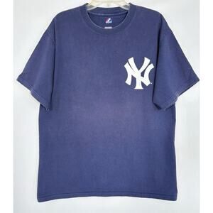 Men’s VTG Y2K Majestic MLB New York Yankees Mickey Mantle 7 Cotton T Shirt Sz L
